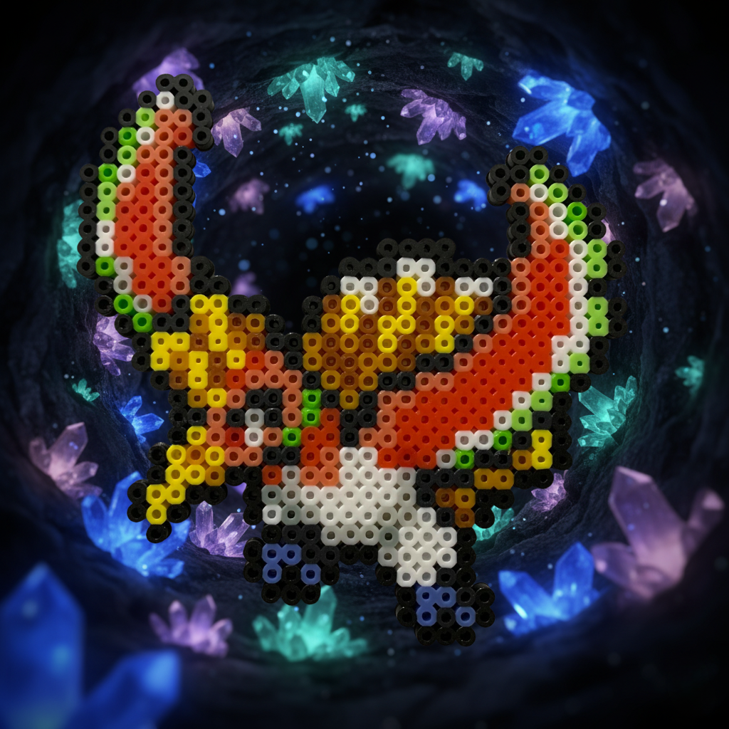 Ho-Oh pärlplatta mönster legendary