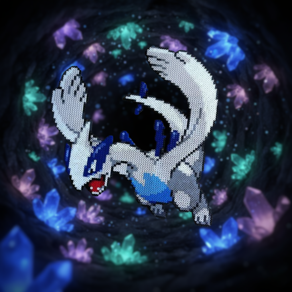 Lugia pärlplatta mönster legendary